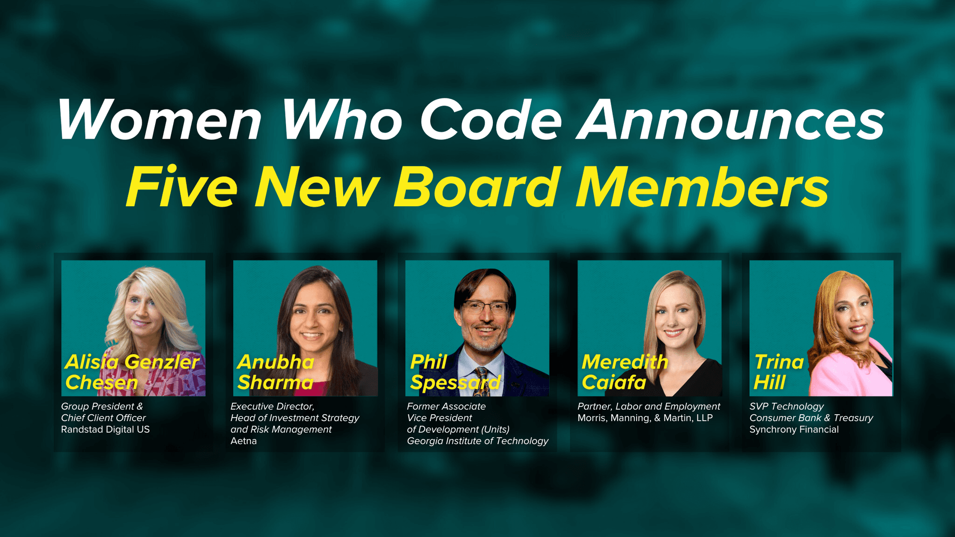 Featured image for Women Who Code Announces Five New Board Members